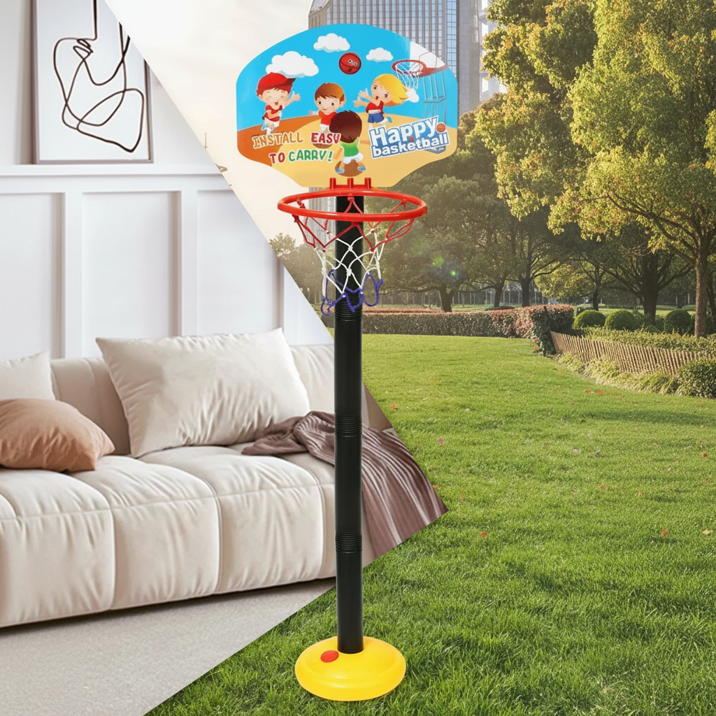 Adjustable Height Basketball Hoop Backyard Game Suitable For Boys & Girls