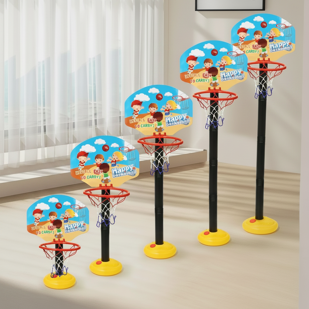 Adjustable Height Basketball Hoop Backyard Game Suitable For Boys & Girls