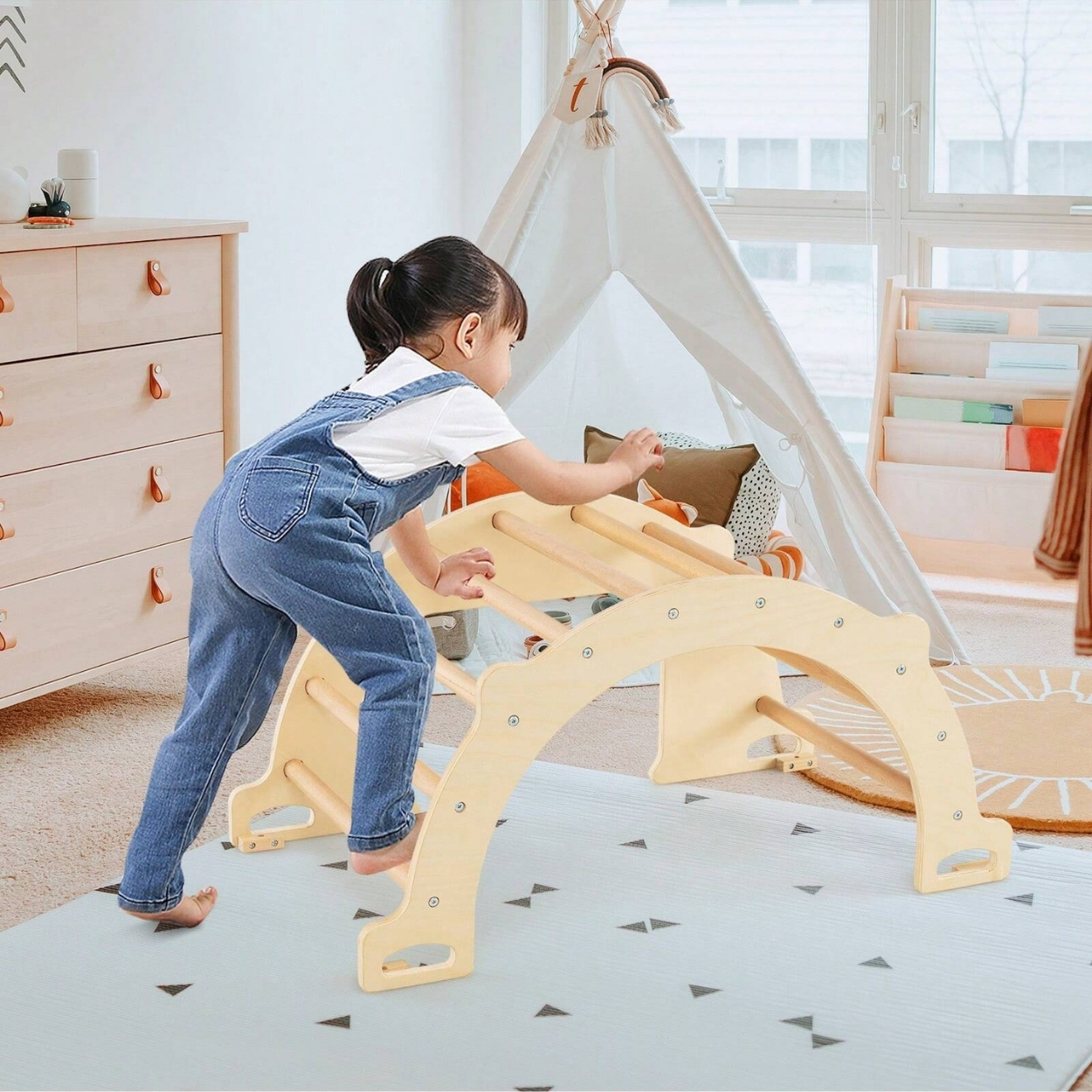 Wooden Climbing Arch Sensory Table Climber Toy