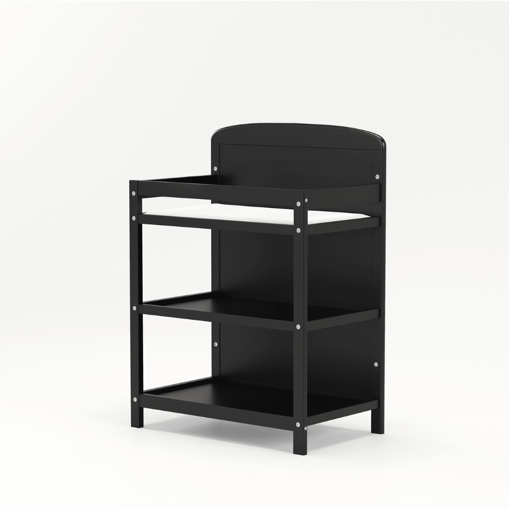 3 In 1 Convertible Crib With Changing Table Storage Shelves For Babies