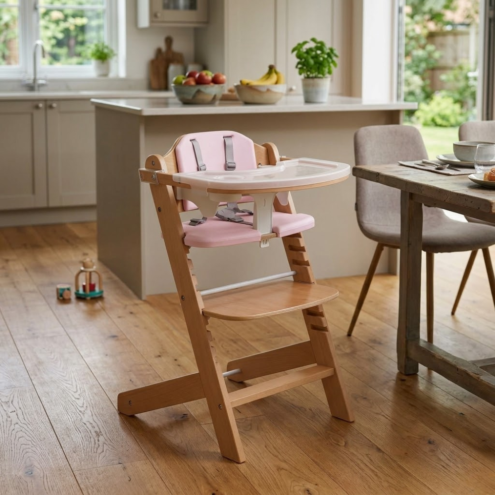 3 In 1 Convertible Wooden High Chair Adjustable For Toddlers