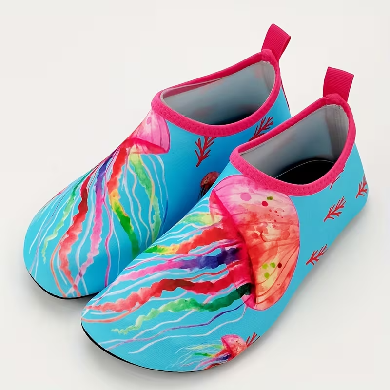 Fish Scale Print Casual Slip On Water Shoes For Kids