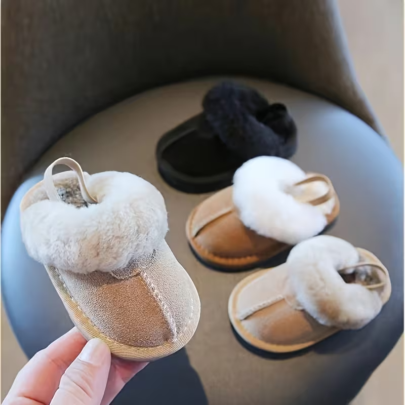 Cozy Plush Baby Girl Slippers With Soft Non Slip Sole