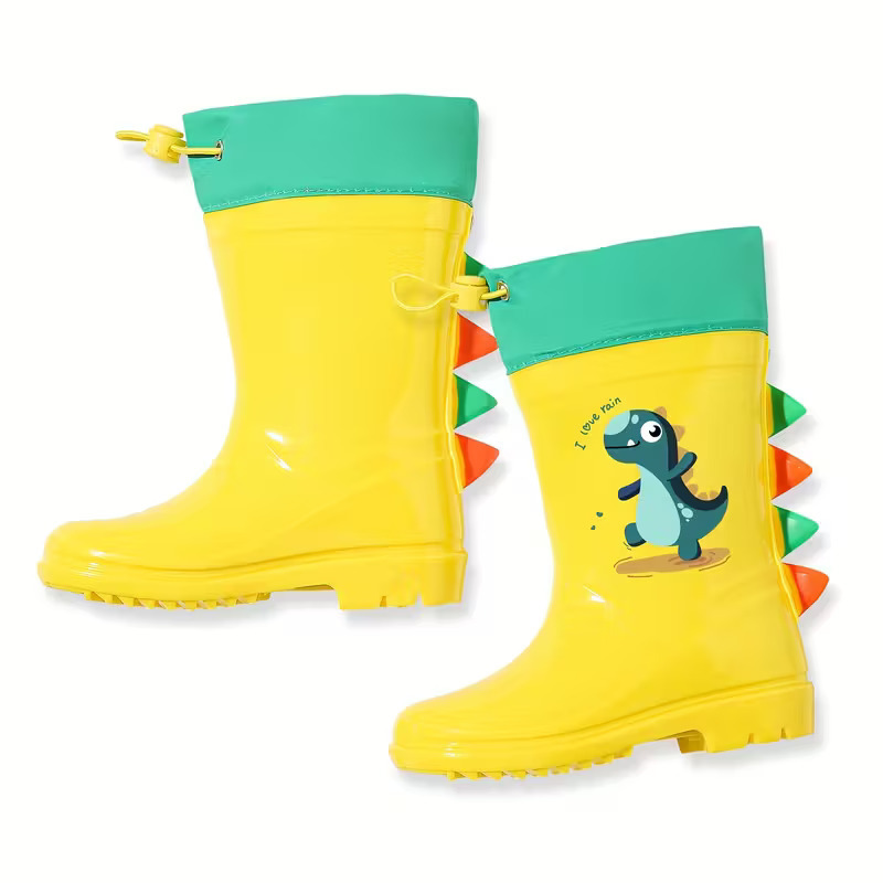 Spiky Dinosaur Design Waterproof Rain Boots For Outdoor Use