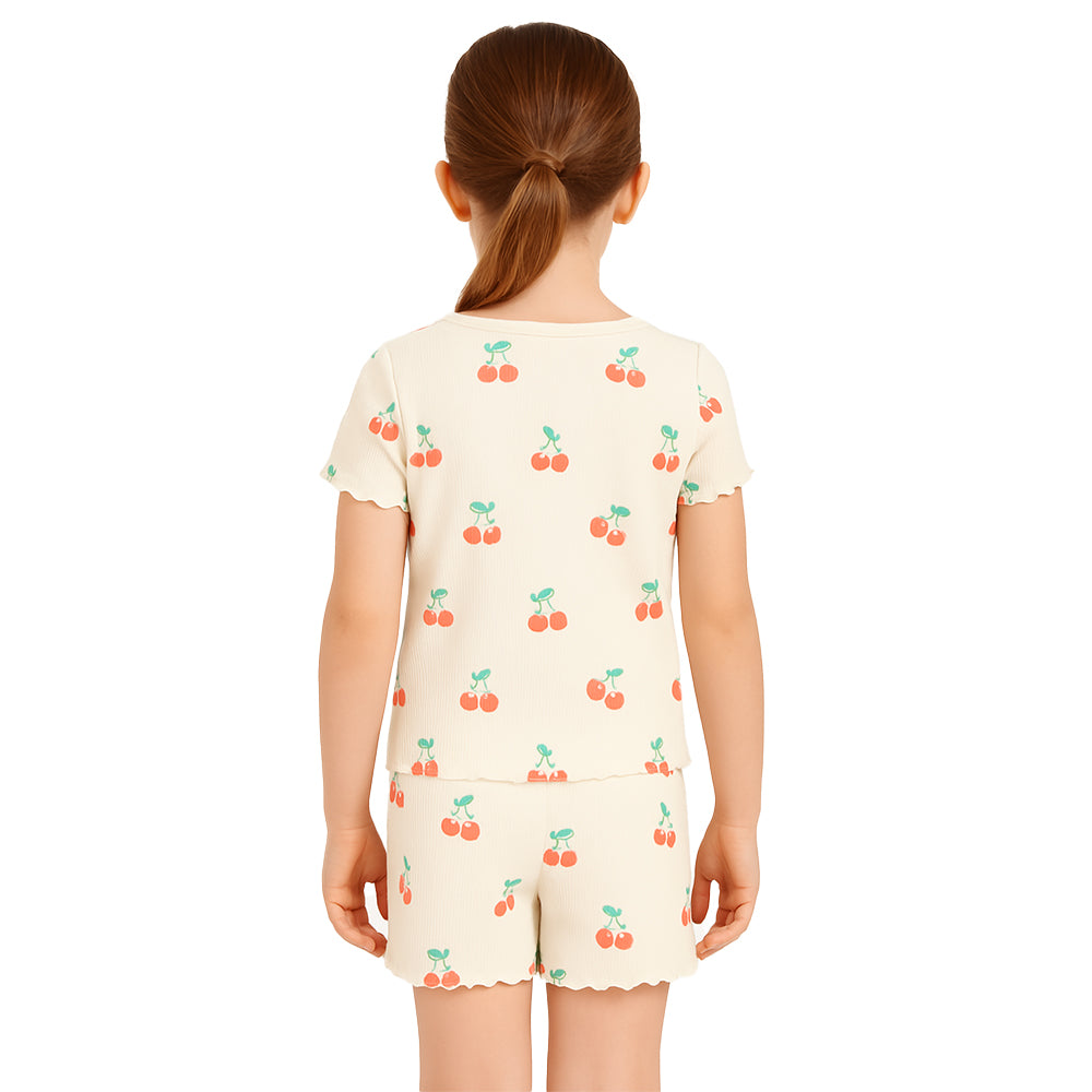 Vibrant Art Printed Pajama Top And Shorts Set