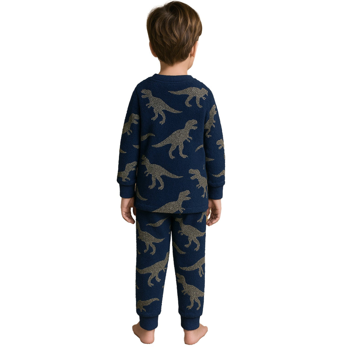 4 Piece Striped And Dinosaur Print Pajamas Sleepwear Set