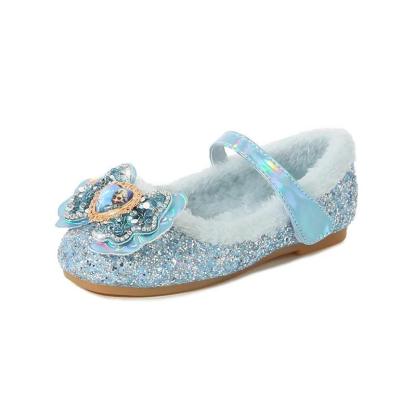 Winter Flats for Girls – Sparkling Bow Glitter Shoes with Warm Lining - Children Pajamas