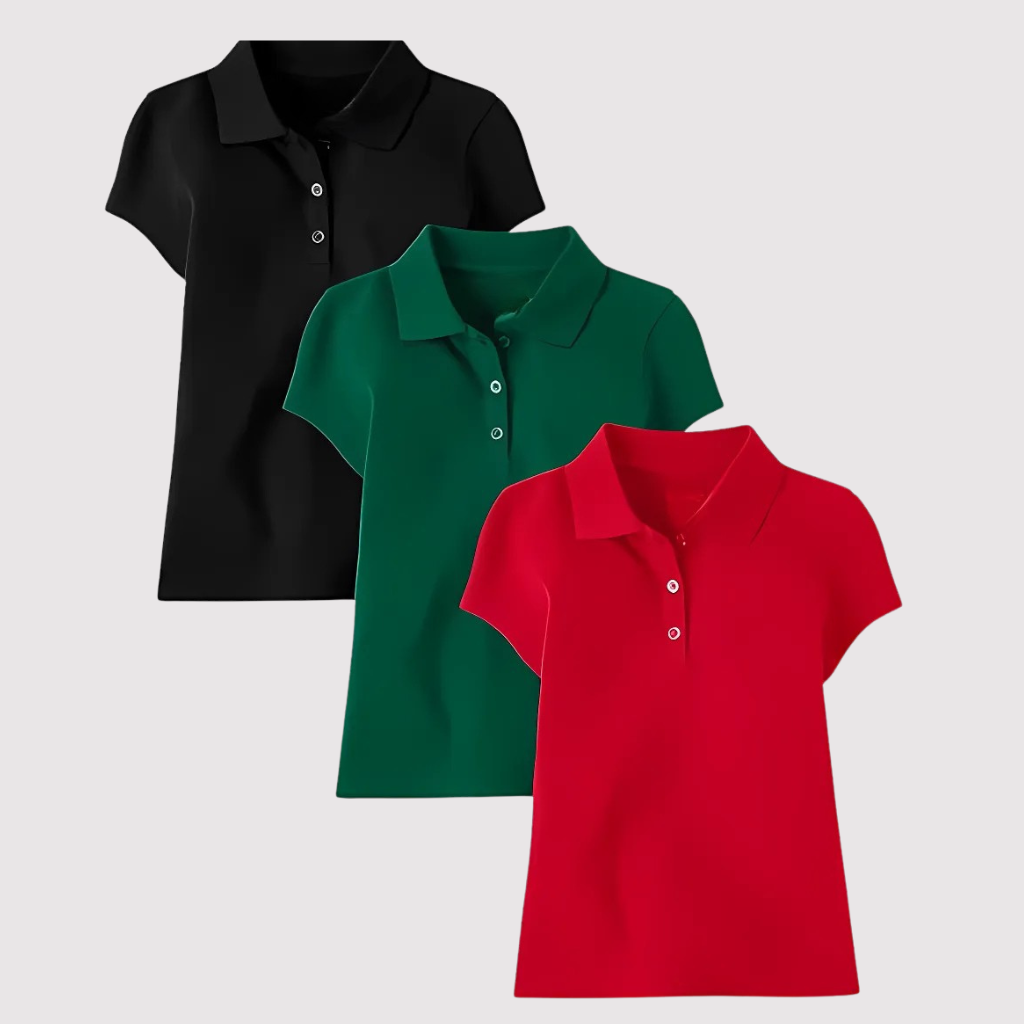 Pack Of 3 Short Sleeve Pique Shirt