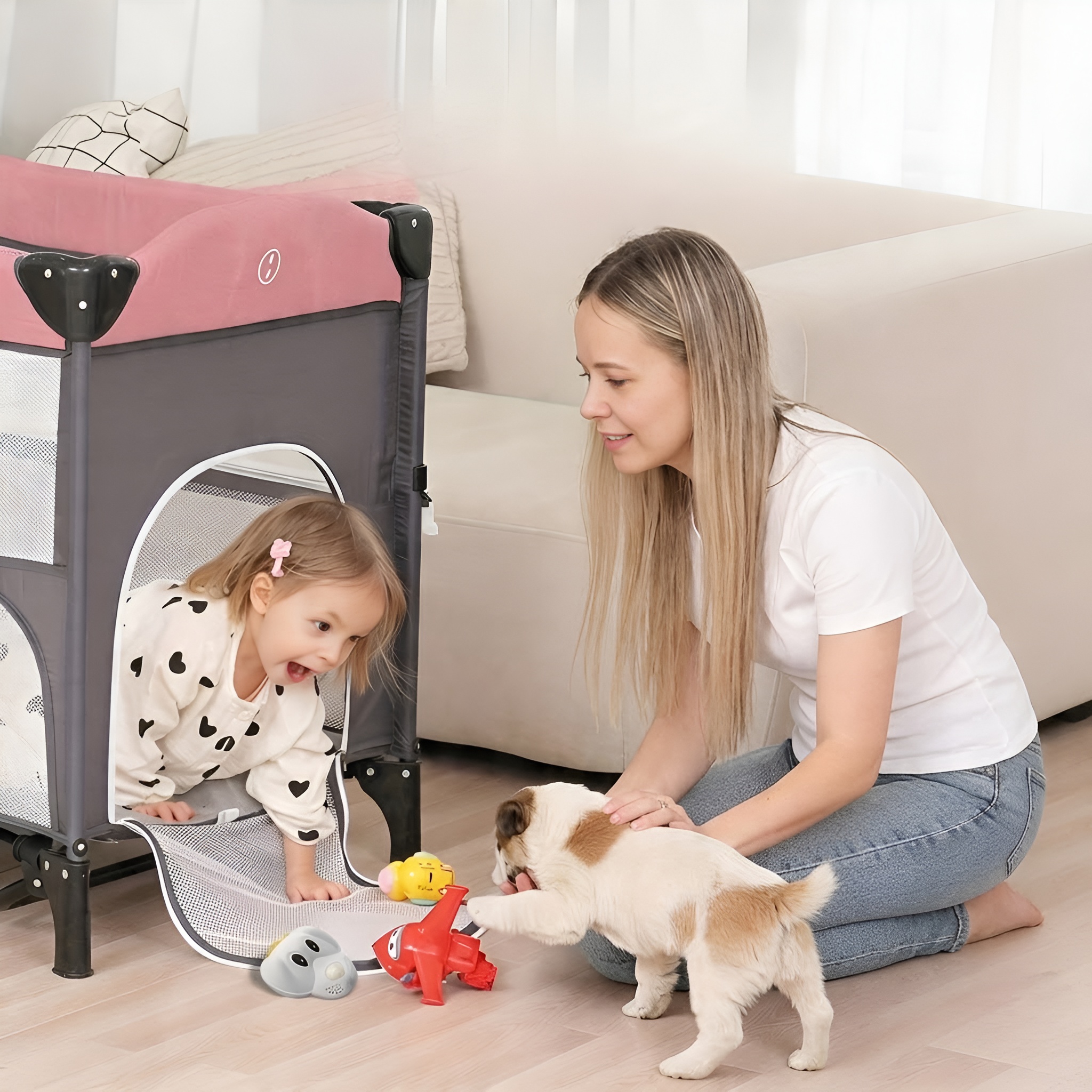 5 In 1 Baby Changing Playpen Crib And Playard For Newborn Toddler