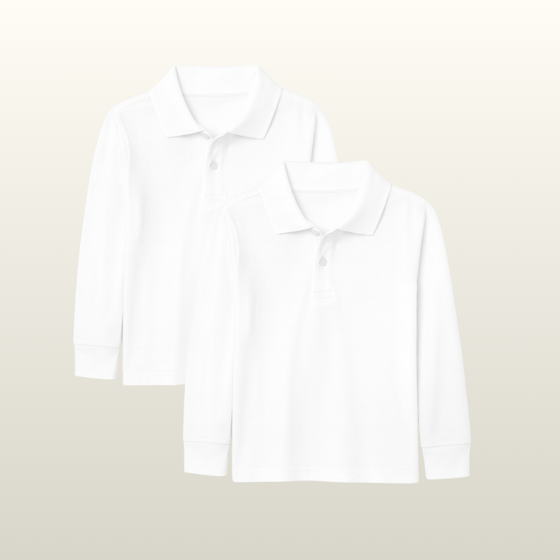 Boys Uniform Long Sleeve Pique Polo