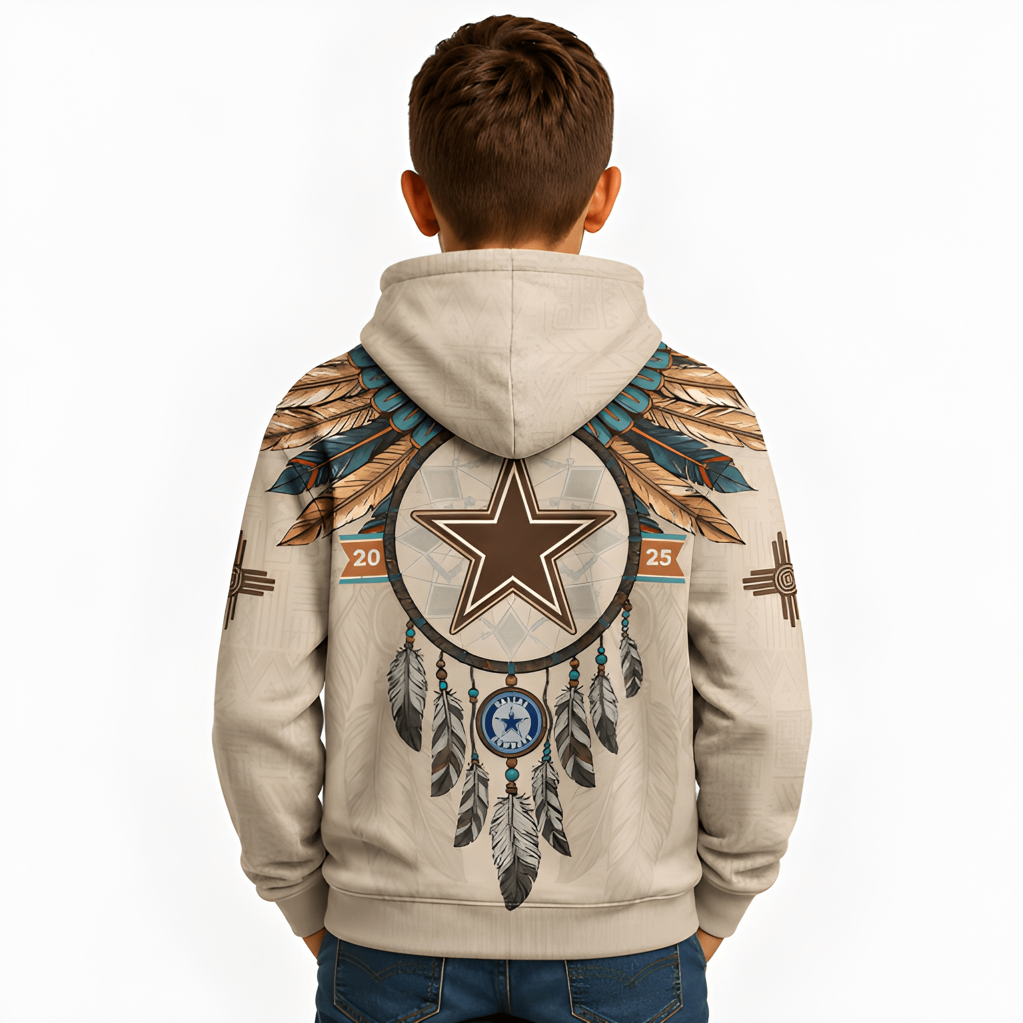 Cowboys Printed With 3D Graphic Design Hoodie For Kids