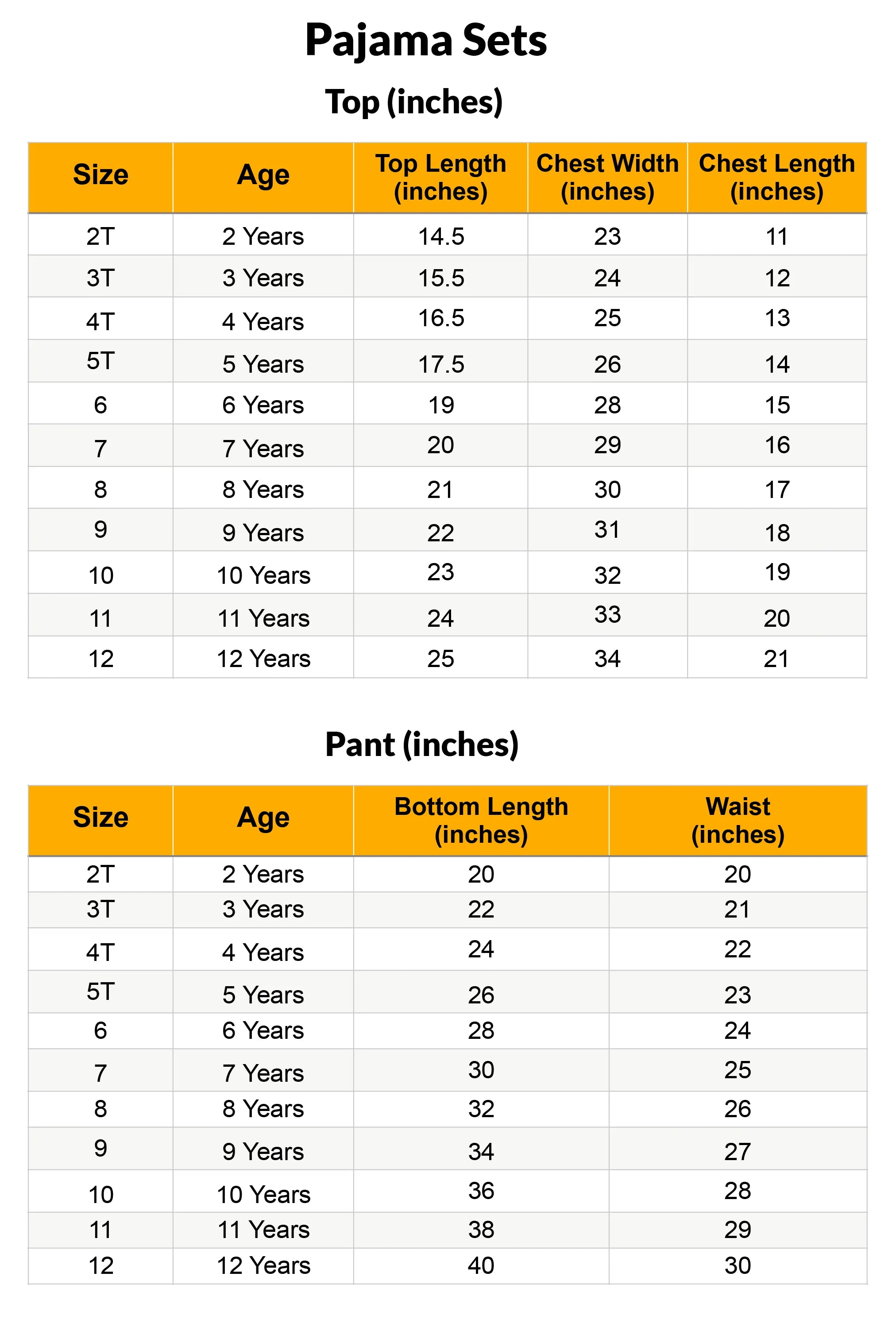 Size Chart