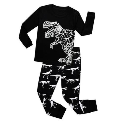 Geometric Dinosaur Pajama Set - Children Pajamas