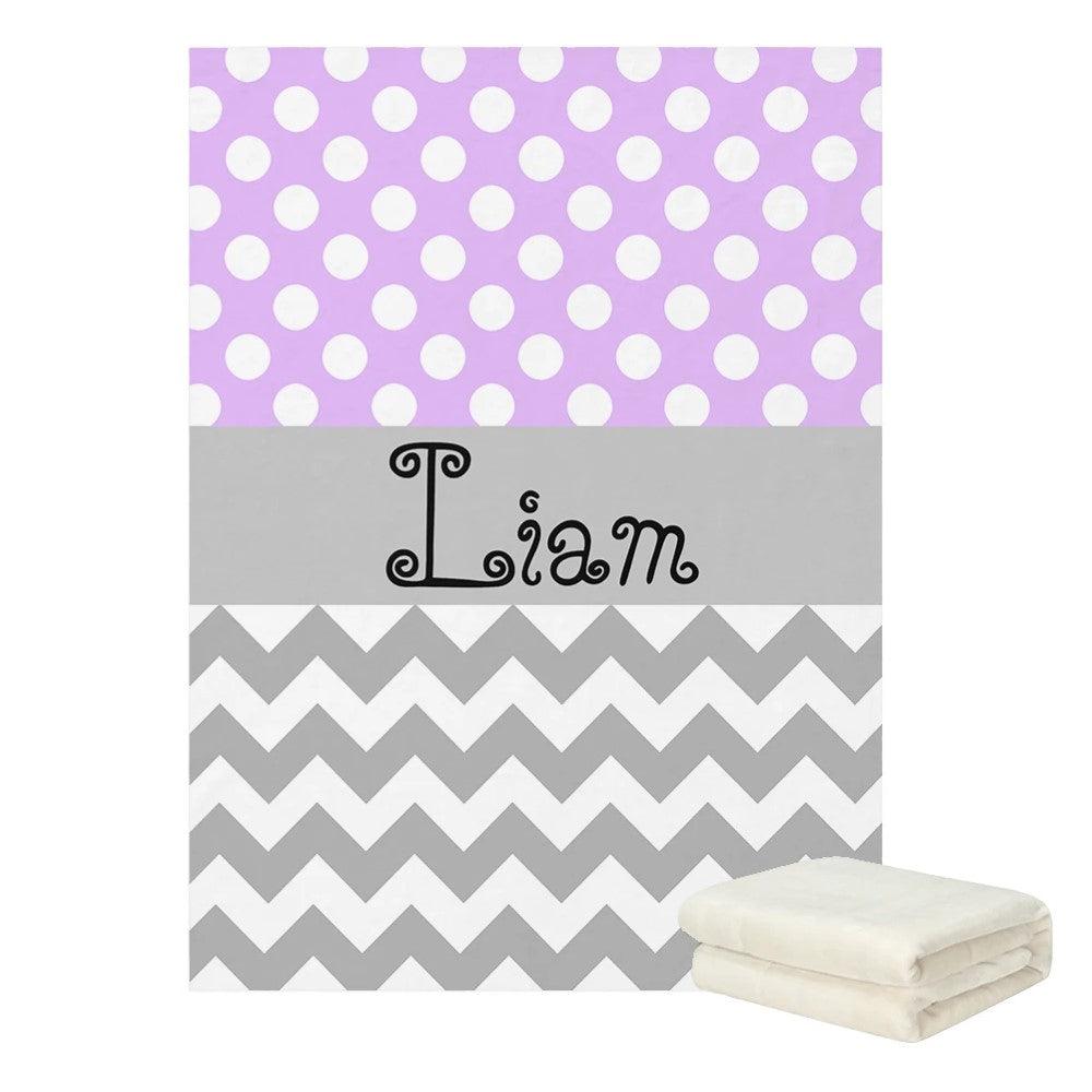 Dots Chevron Name Blanket-Children Pajamas