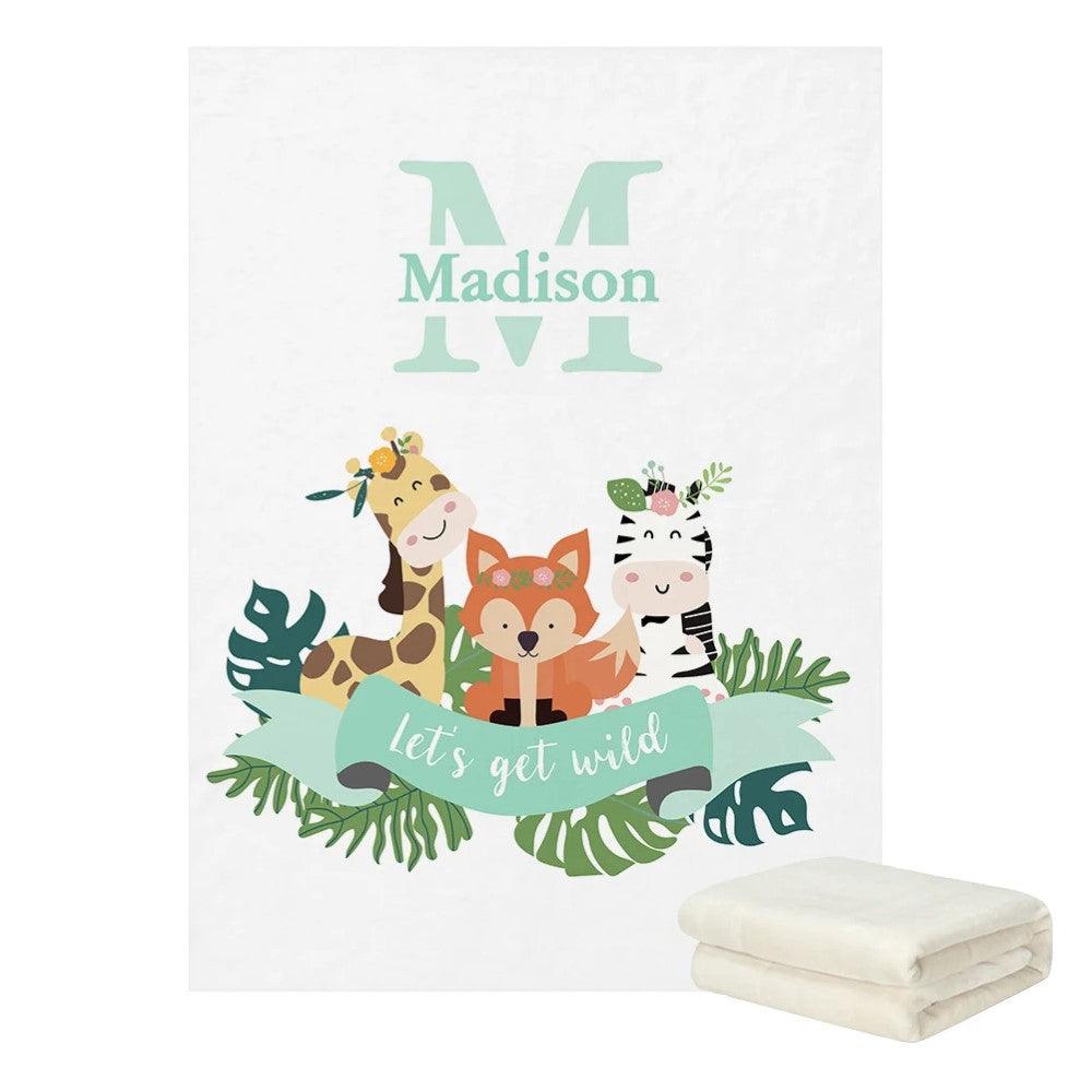 Forest Fox Name Blanket-Children Pajamas