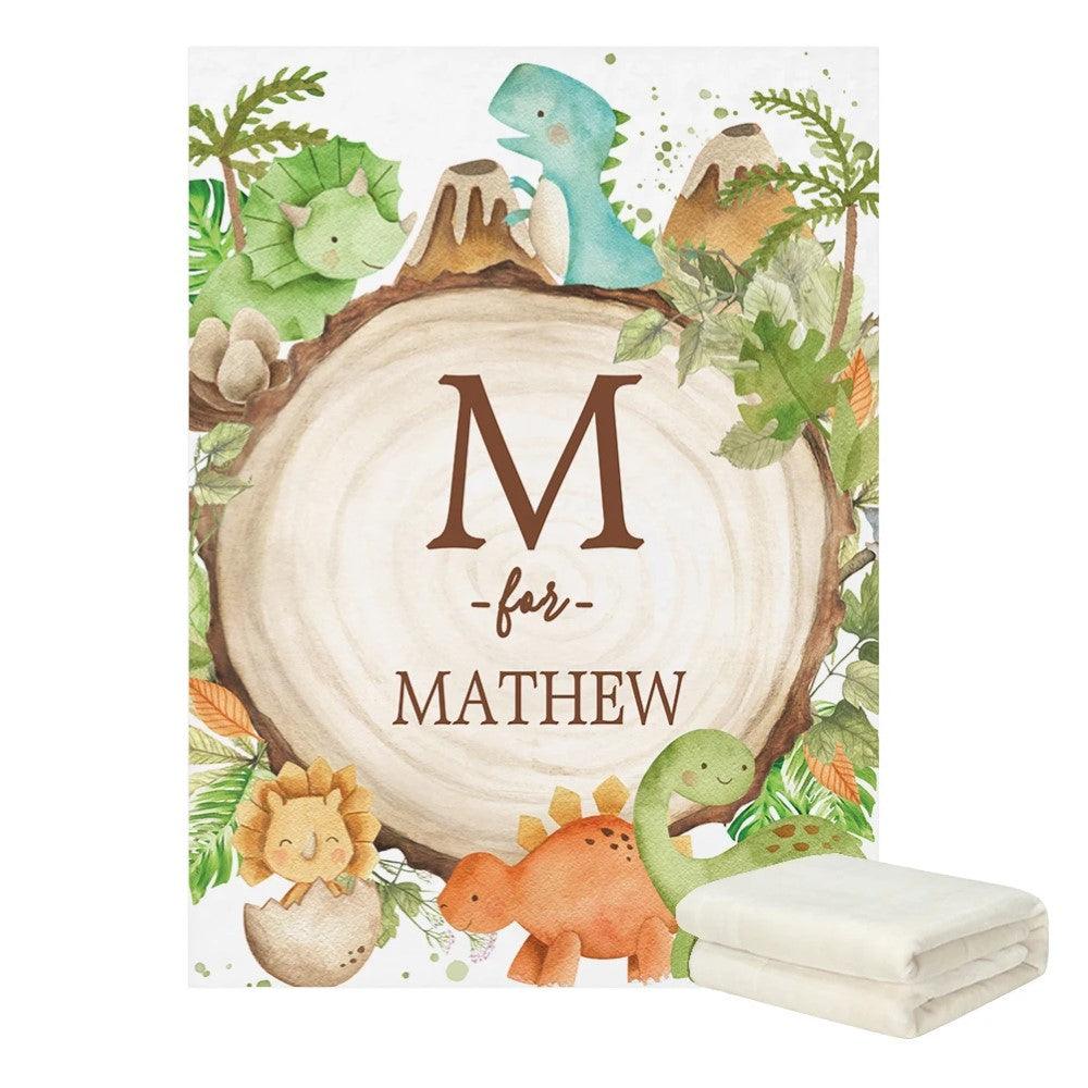 Dinosaur Custom Name Blanket for Nursery Decor-Children Pajamas