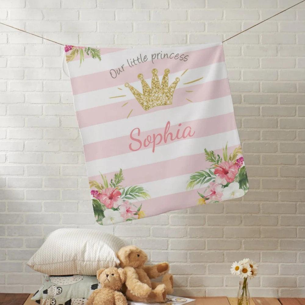 Custom Name Princess Blanket-Children Pajamas