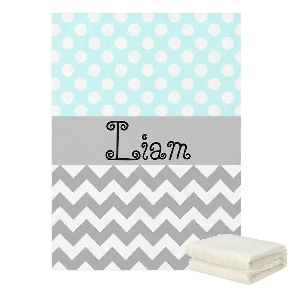 Dots Chevron Name Blanket-Children Pajamas