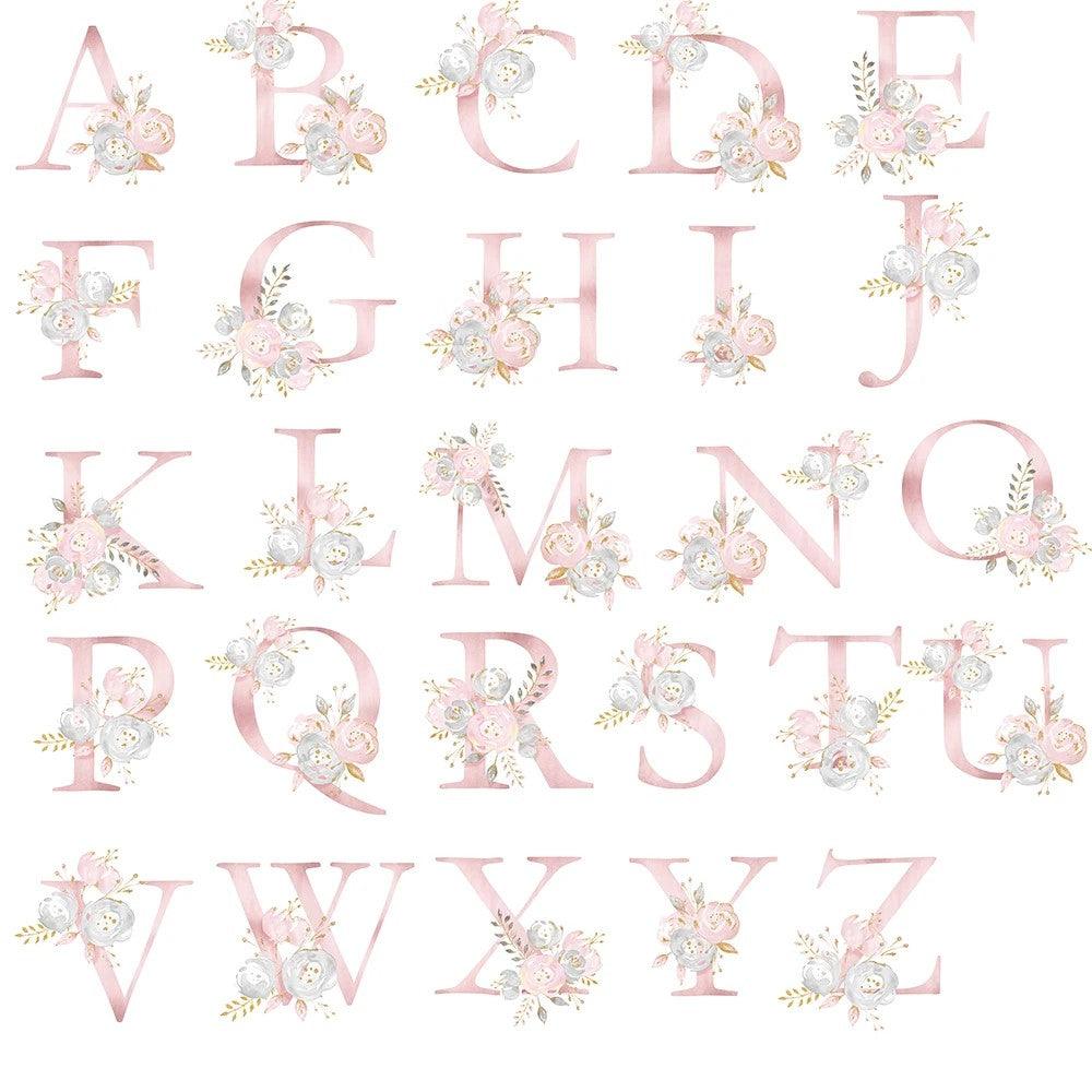 Personalized Blush Gold Floral Bedding Set-Children Pajamas