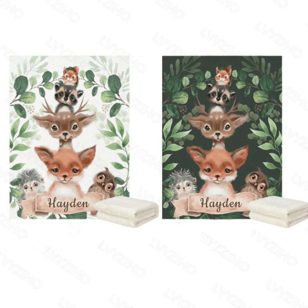 Personalized Woodland Name Blanket-Children Pajamas