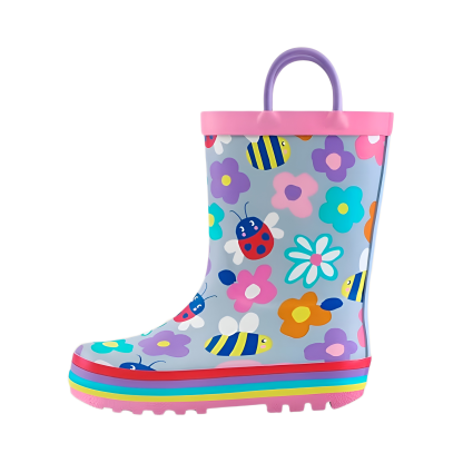 Waterproof Rubber Kids Rain Boots for Girls Boys and Toddlers
