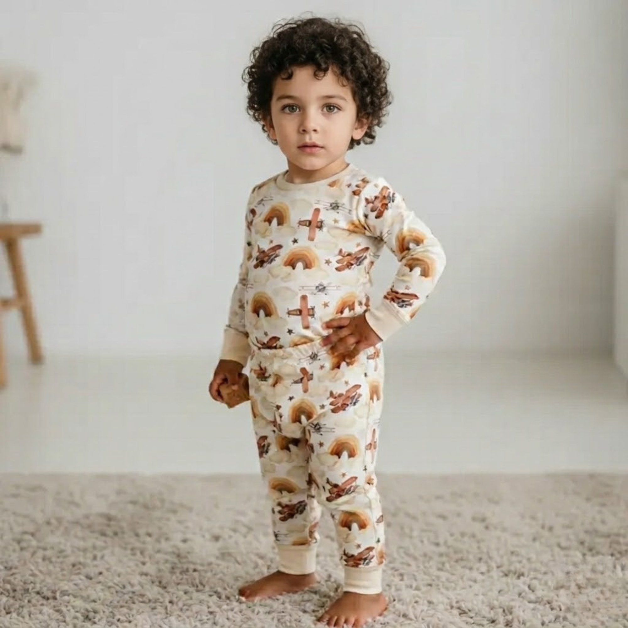 Neutral Skies Two Piece Pajama Set