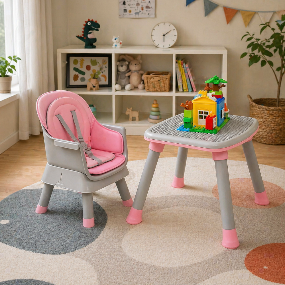 8 In 1 High Chair Double Layer Cushions Multifunctional Toddler