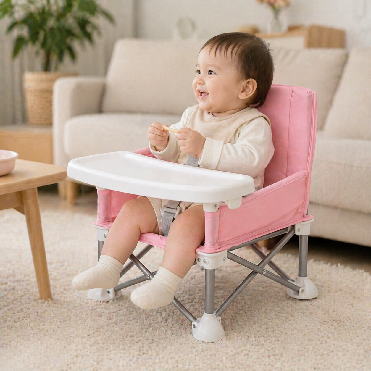 Portable Foldable High Chair For Baby Eating And Dining