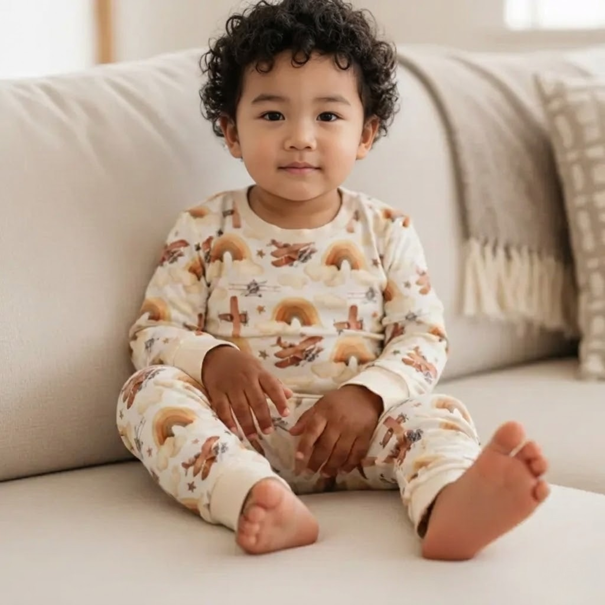 Neutral Skies Two Piece Pajama Set