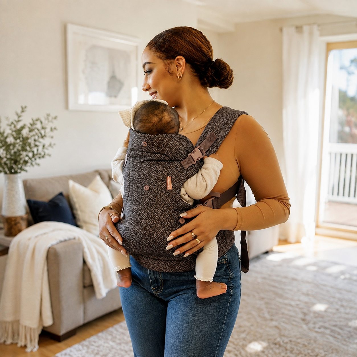 4 In 1 Baby Carrier With Lumbar Support For Infants And Toddlers Use