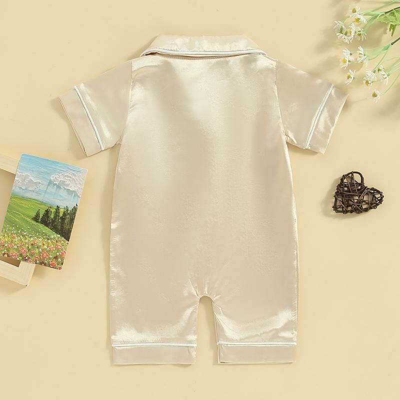 Baby Satin Button Up Pajama Romper