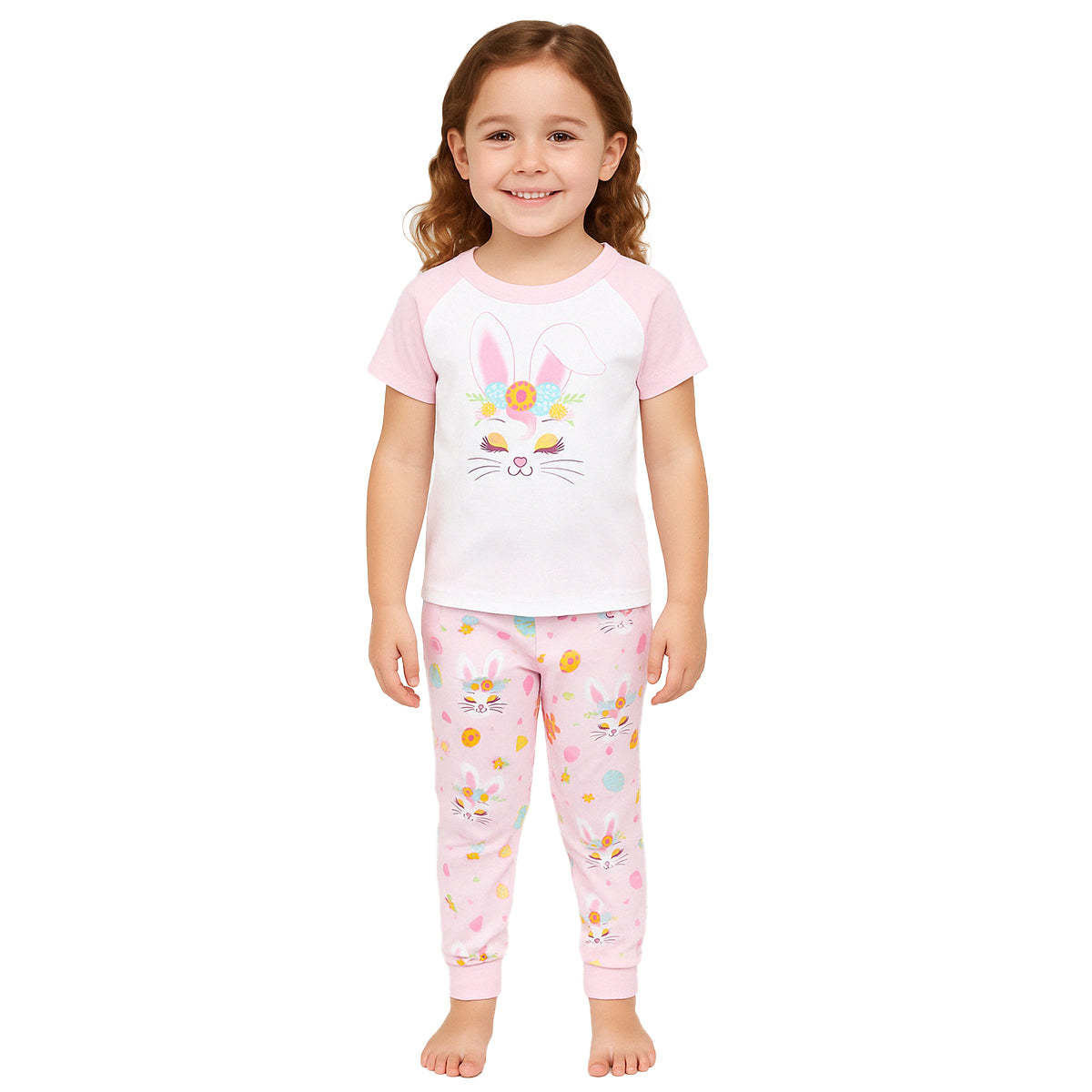 Bunny Floral Print Snug Fit Pajama Sleepwear