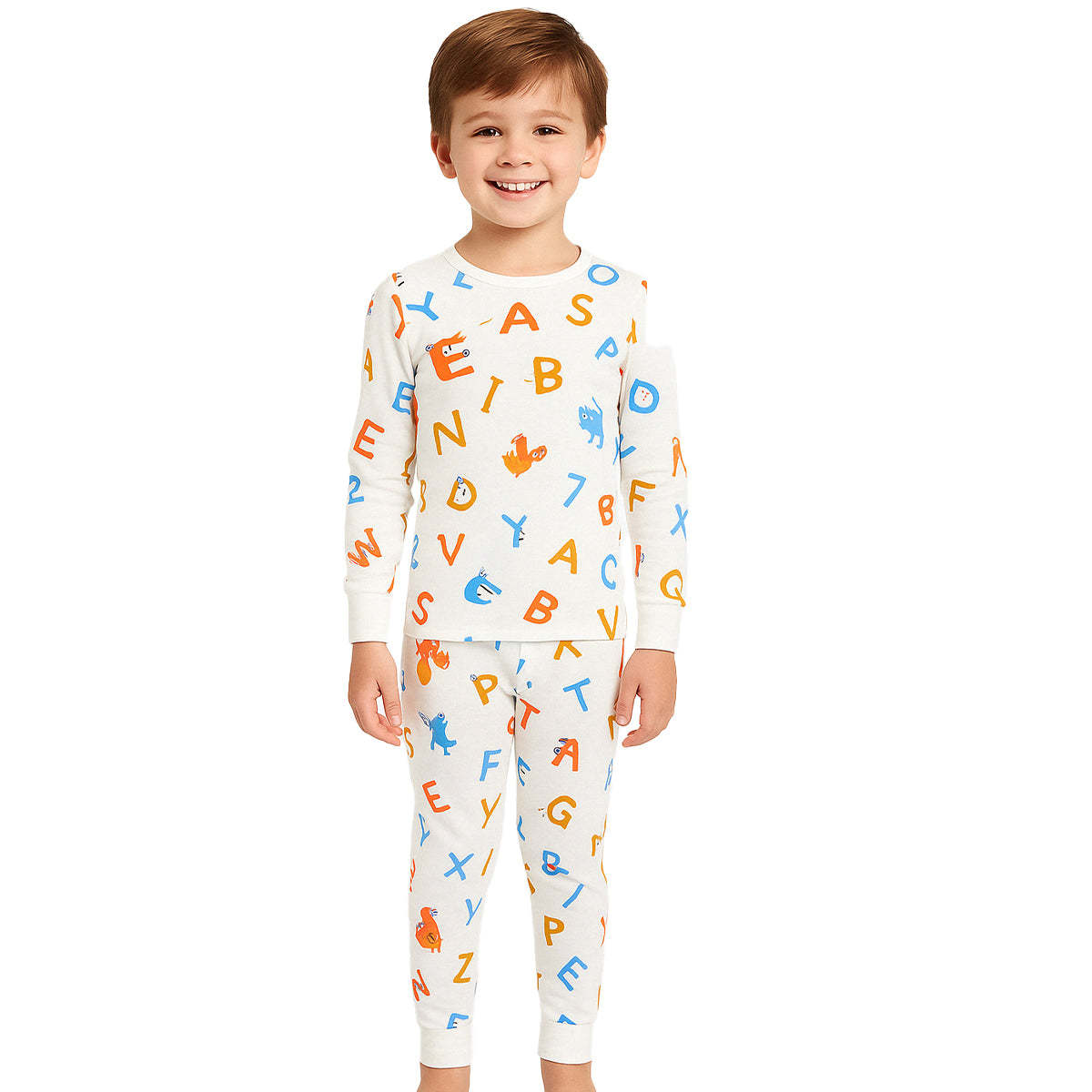 4 Piece Snug Fit Printed Pajamas Set