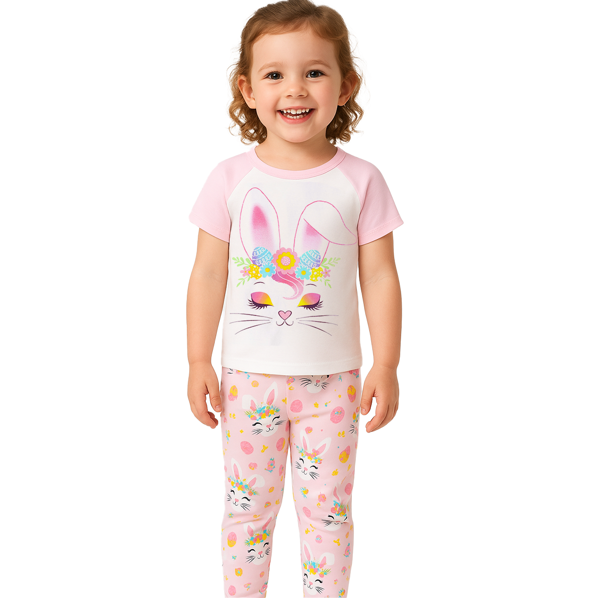 Bunny Floral Print Snug Fit Pajama Sleepwear
