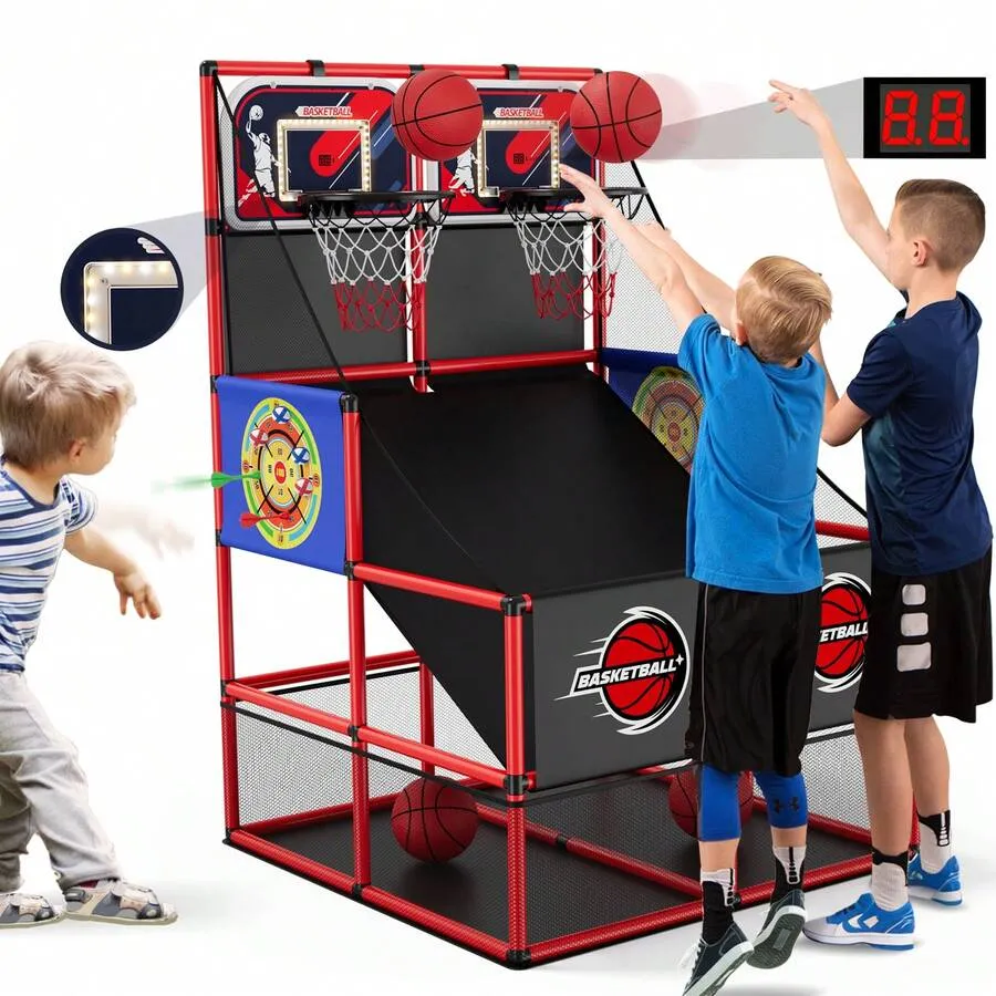 Basketball Arcade Game Indoor Outdoor Kids Basketball Hoop 