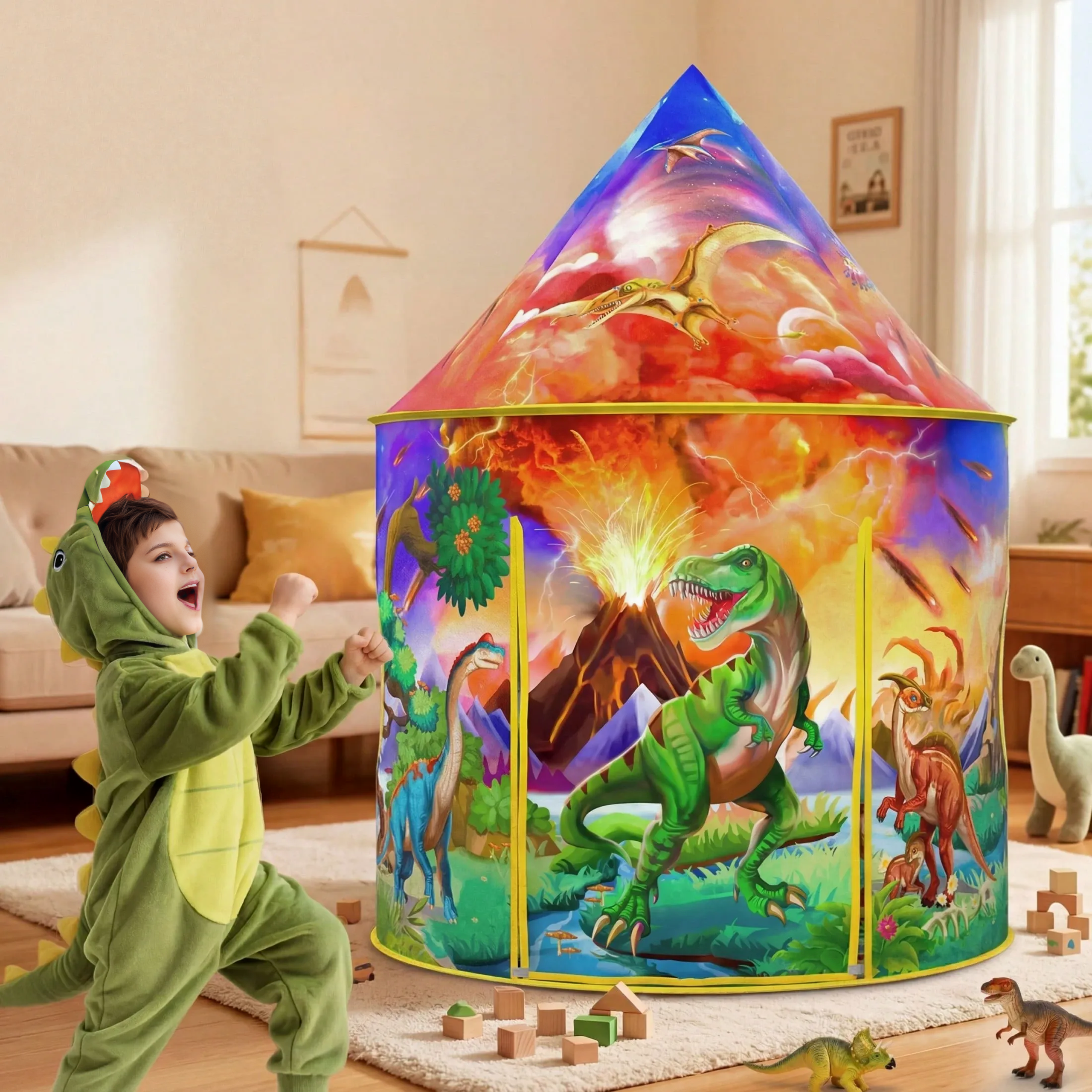  Rocket Ship Play Tent For Kids With Star Lights Space Themed Playhouse