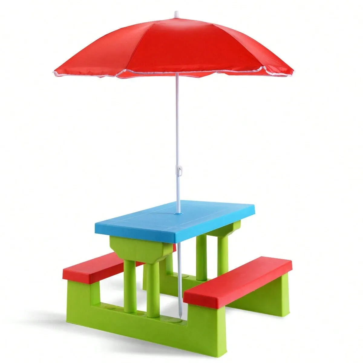 Kids Picnic Table Set With Removable Umbrella