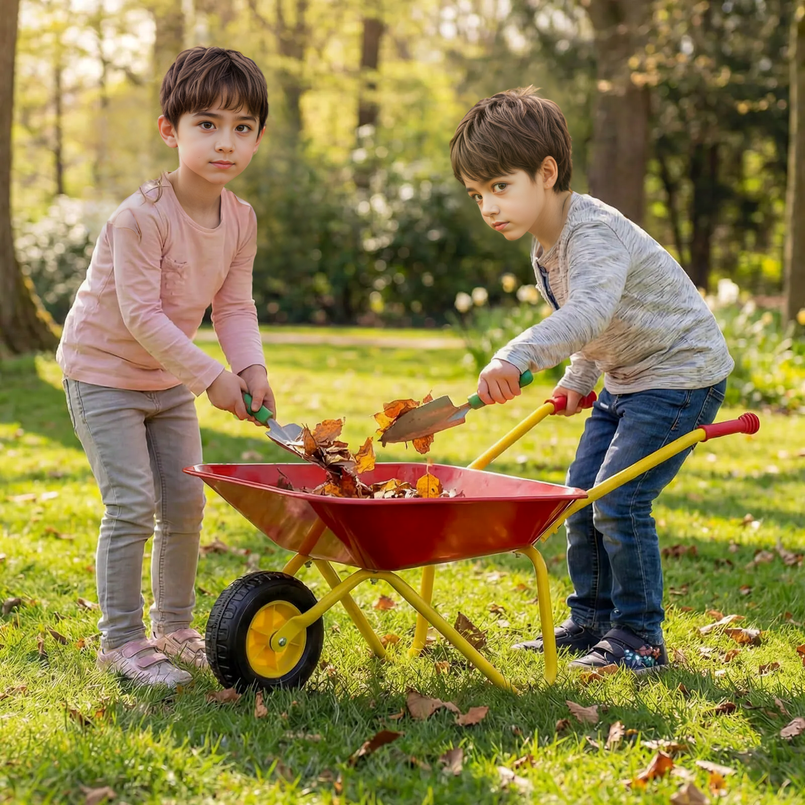 Kids Garden Wheelbarrow All Terrain Wheels Indoor Outdoor