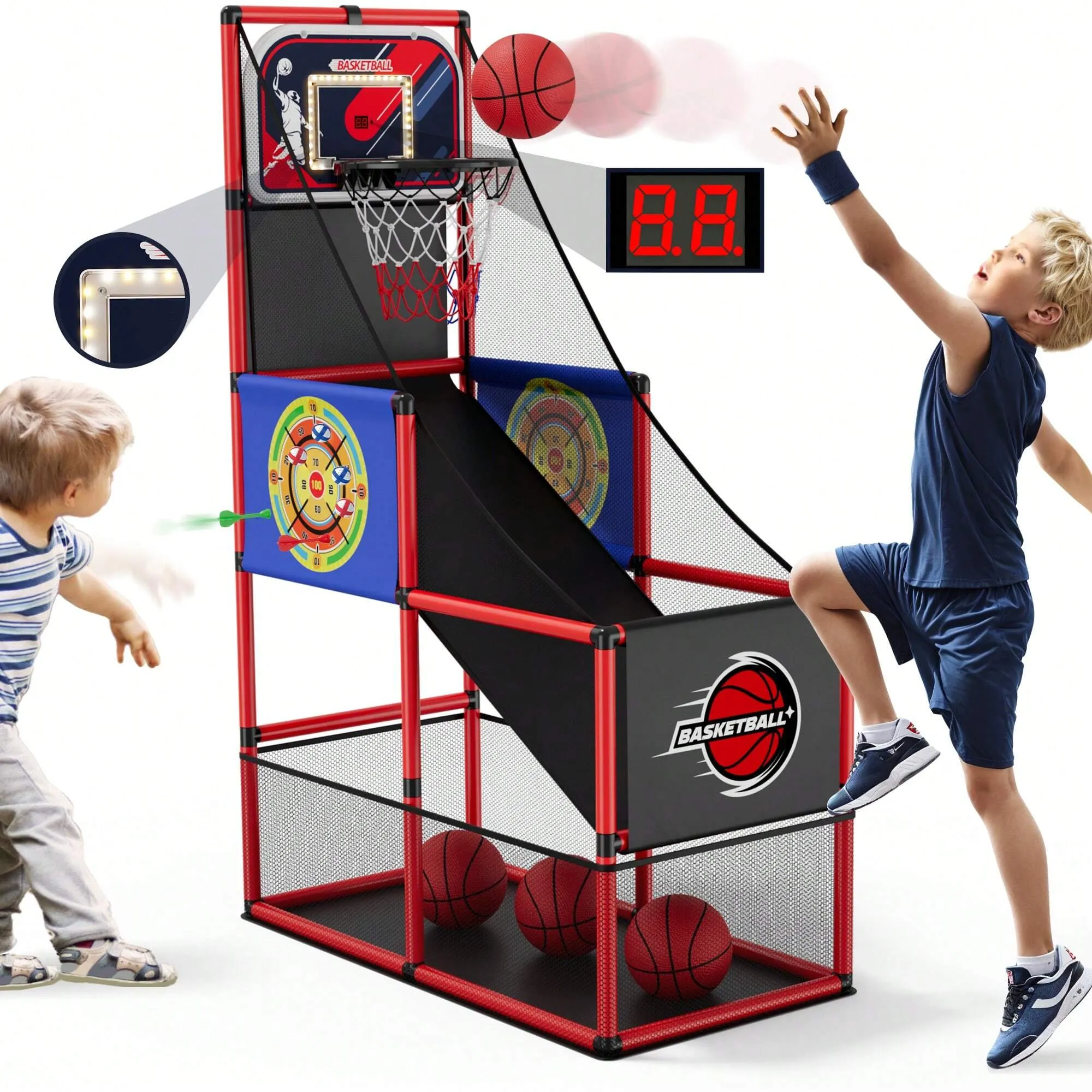 Basketball Arcade Game Indoor Outdoor Kids Basketball Hoop 