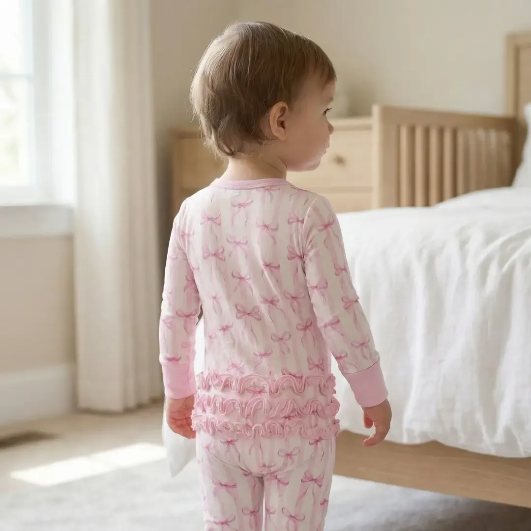 Ruffle Rosy Zippy Pajamas