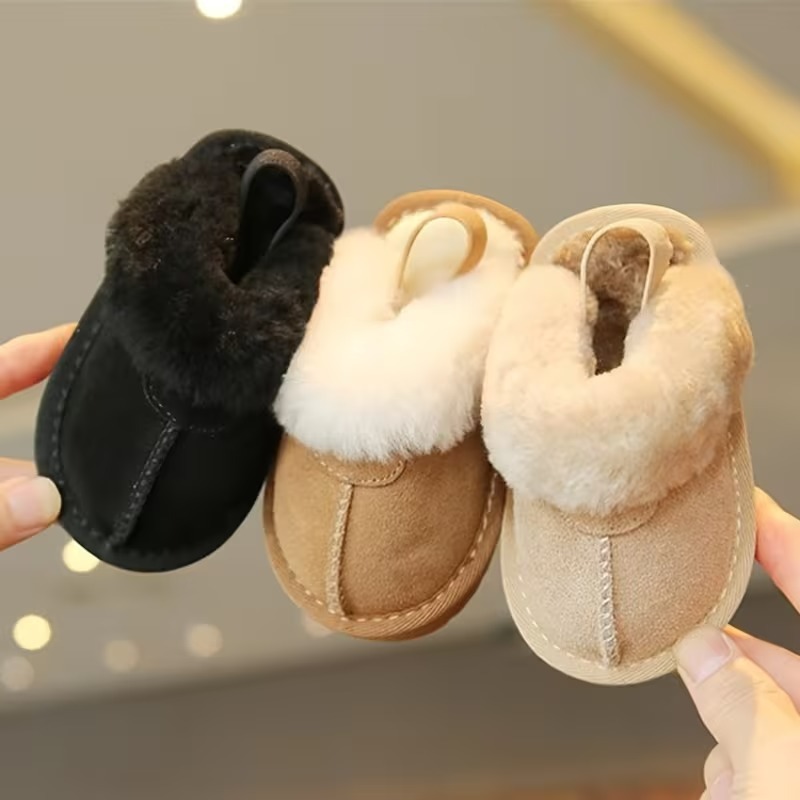 Casual Plush Lined Slippers For Infant With Soft Sole