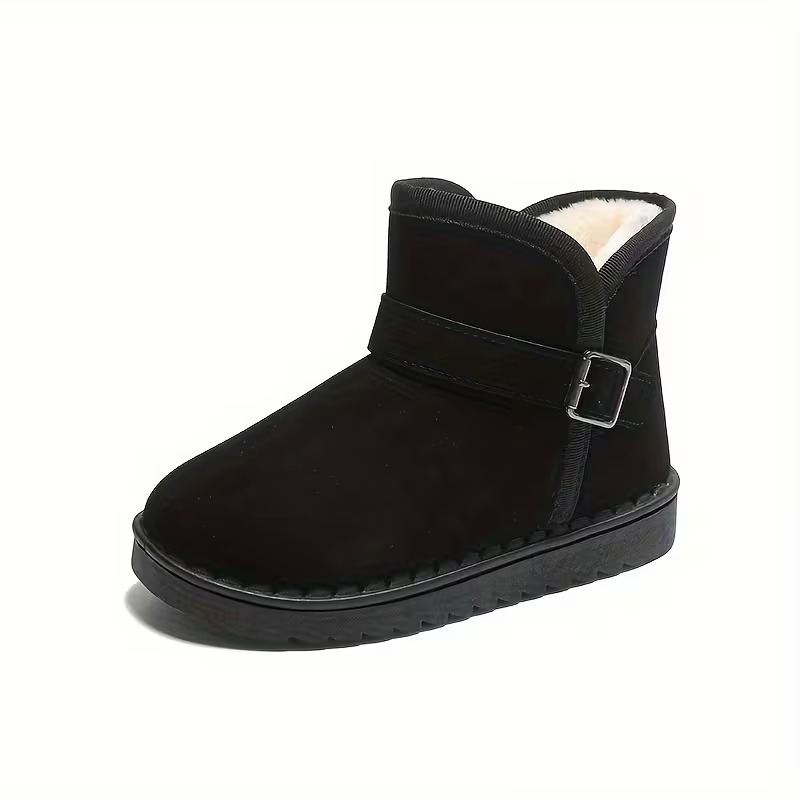 Solid Fabric Winter Boots With Soft Inner Lining For Girls