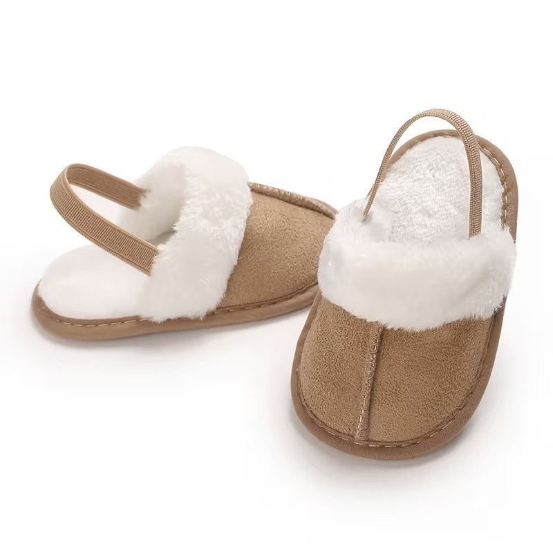 Casual Plush Lined Slippers For Infant With Soft Sole