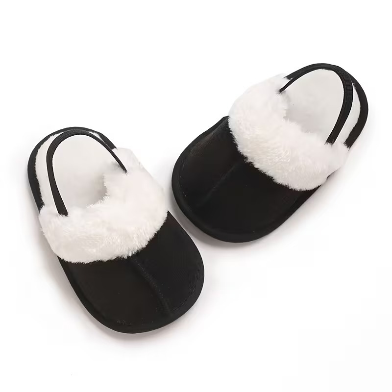 Casual Plush Lined Slippers For Infant With Soft Sole