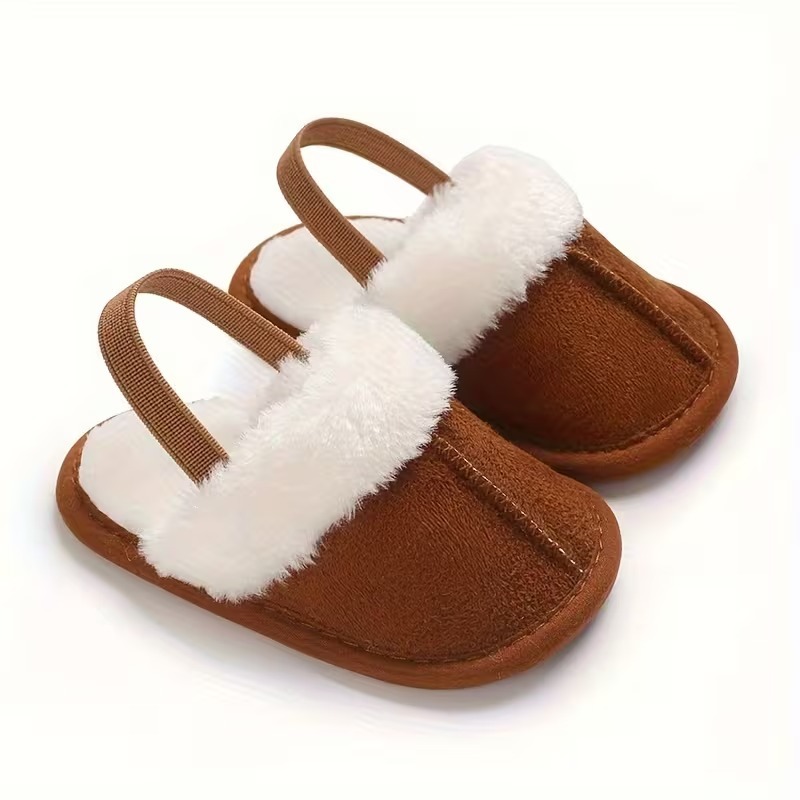 Casual Plush Lined Slippers For Infant With Soft Sole