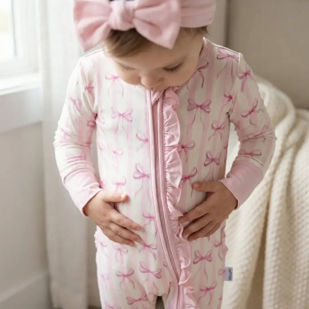 Ruffle Rosy Zippy Pajamas