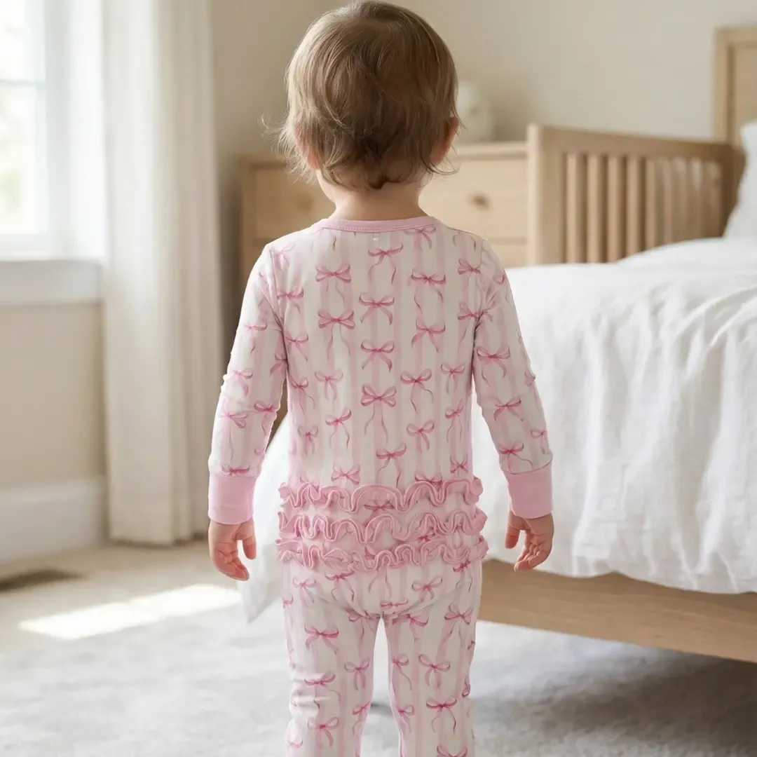 Ruffle Rosy Zippy Pajamas
