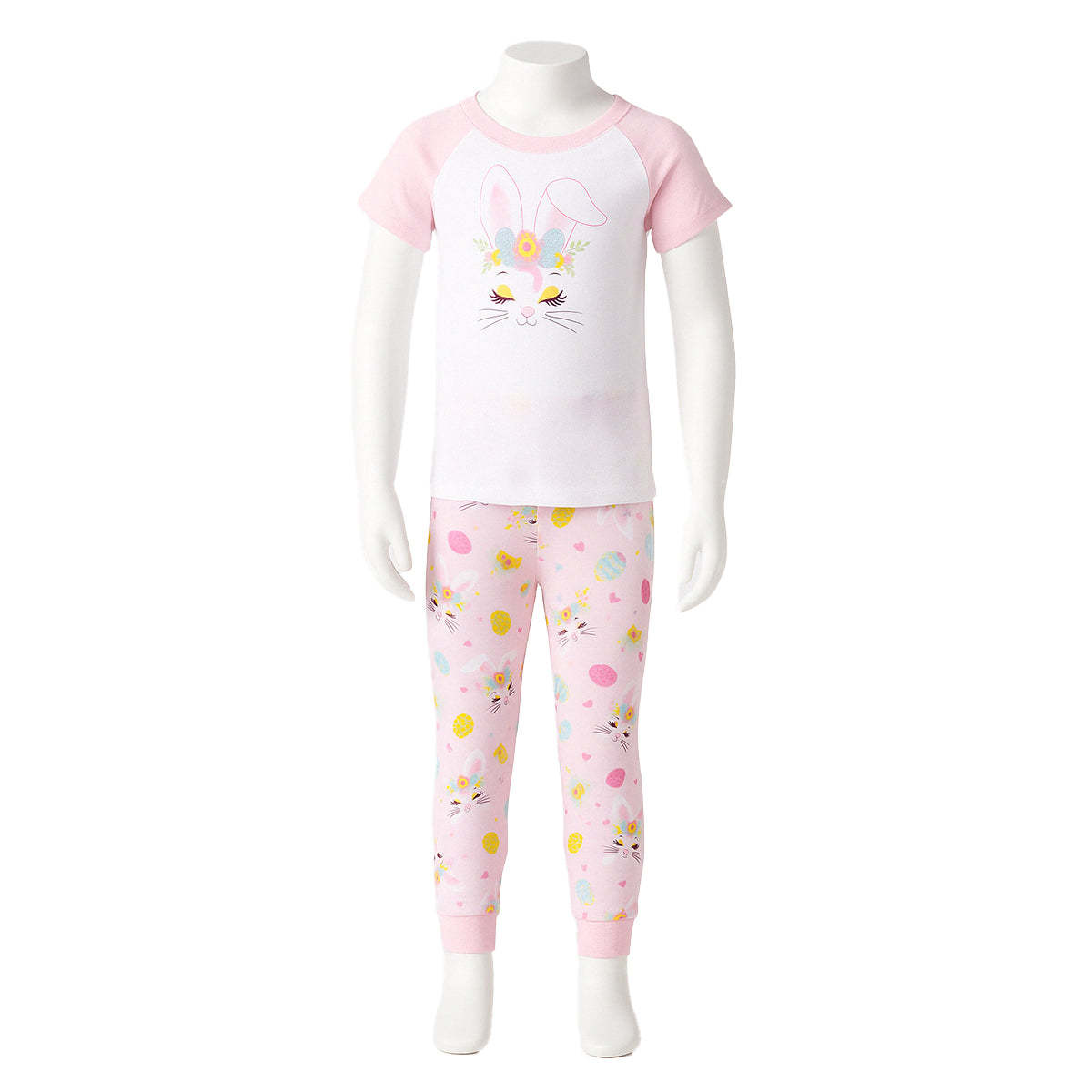Floral Print Snug Fit Bunny Cotton Pajamas