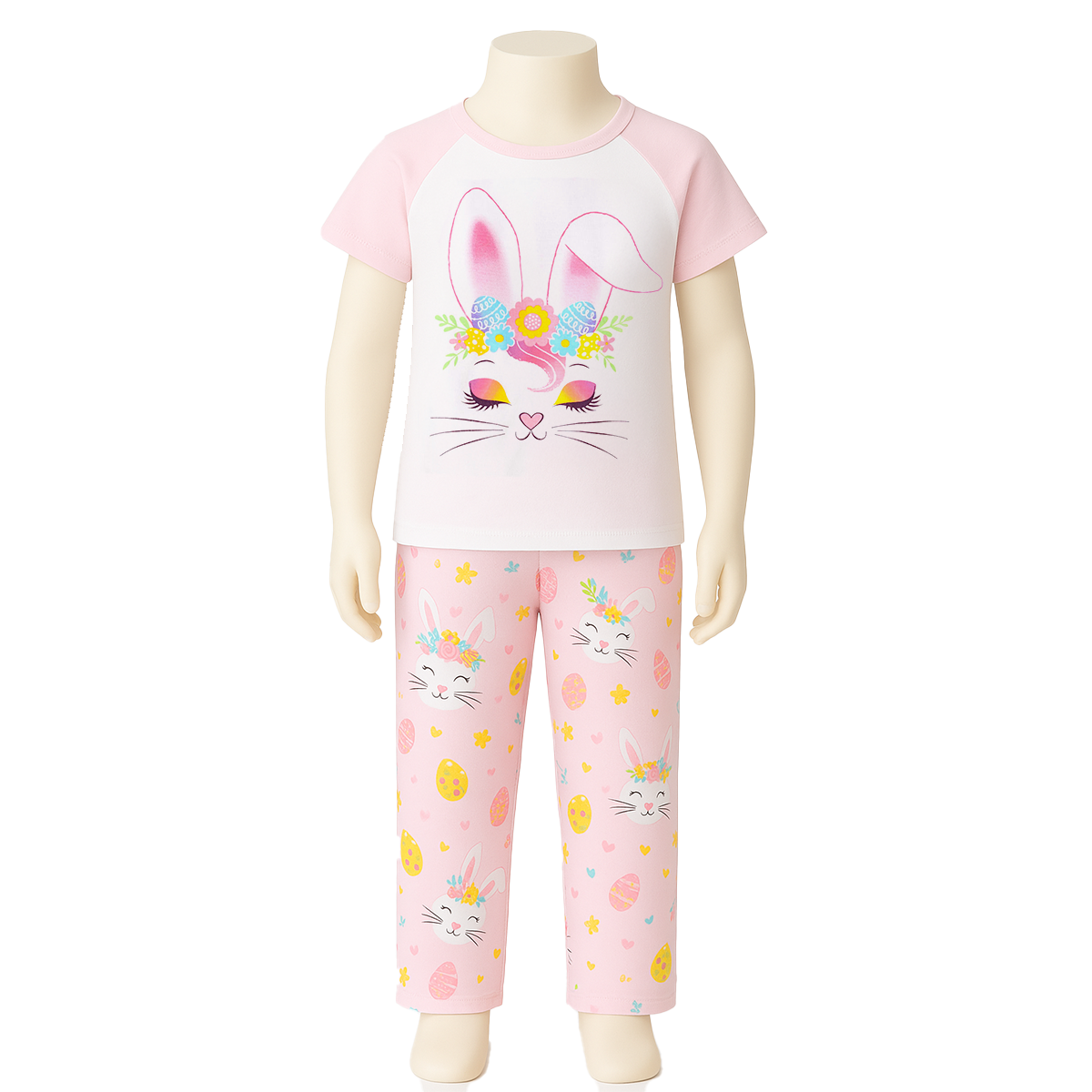 Bunny Floral Print Snug Fit Pajama Sleepwear