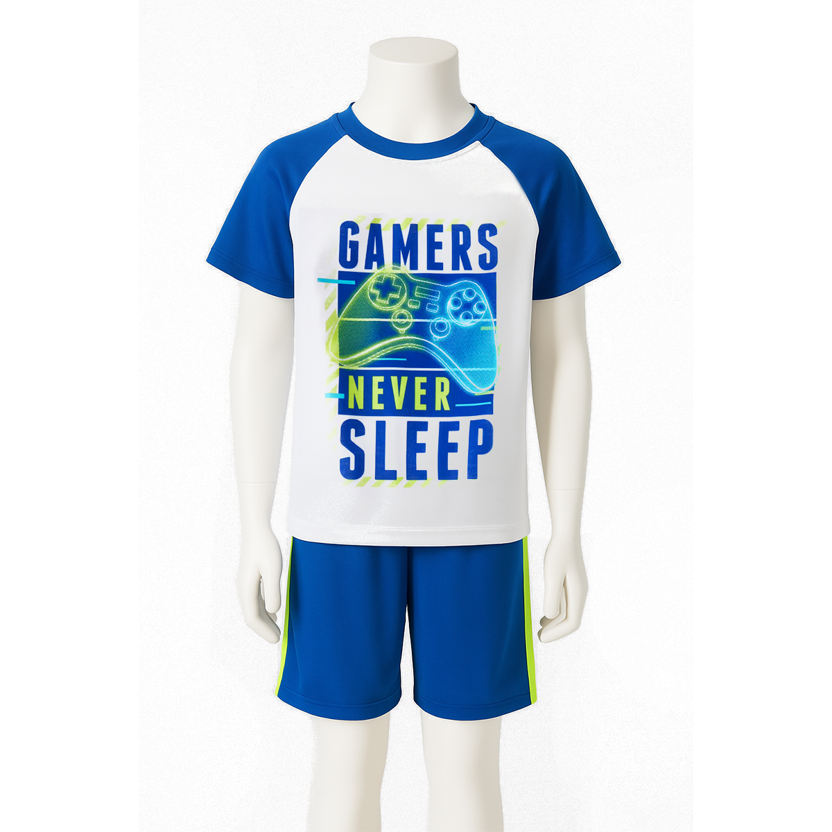 Baseball And Games Printed Flame Resistant Pajama Set